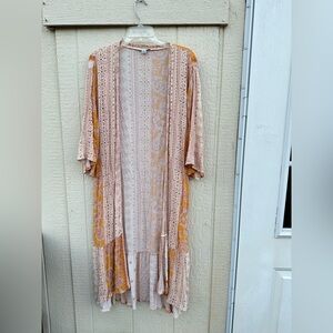 ABohemian Floral Kimono Cardigan